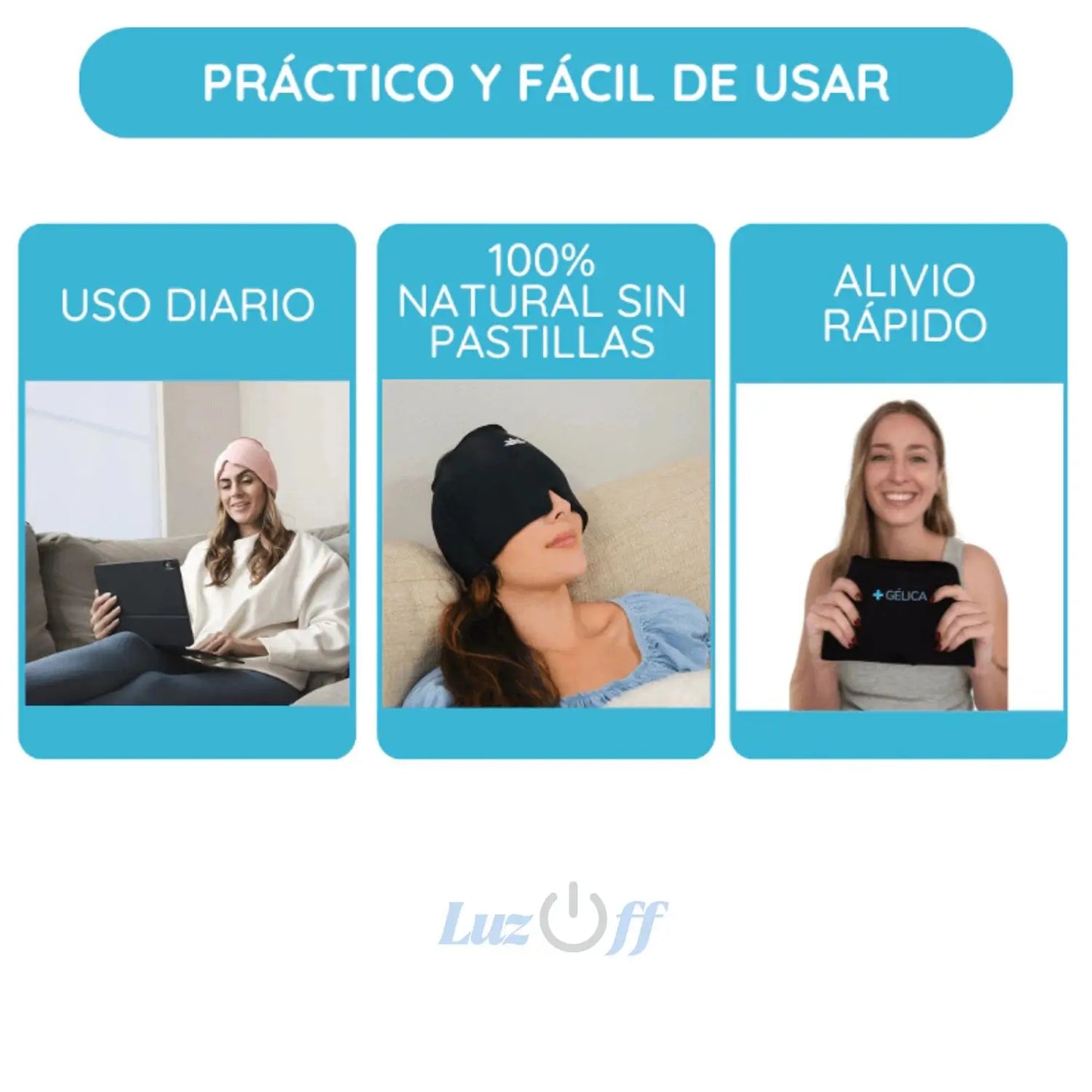 LuzOff - Gorro anti-migraña frio calor