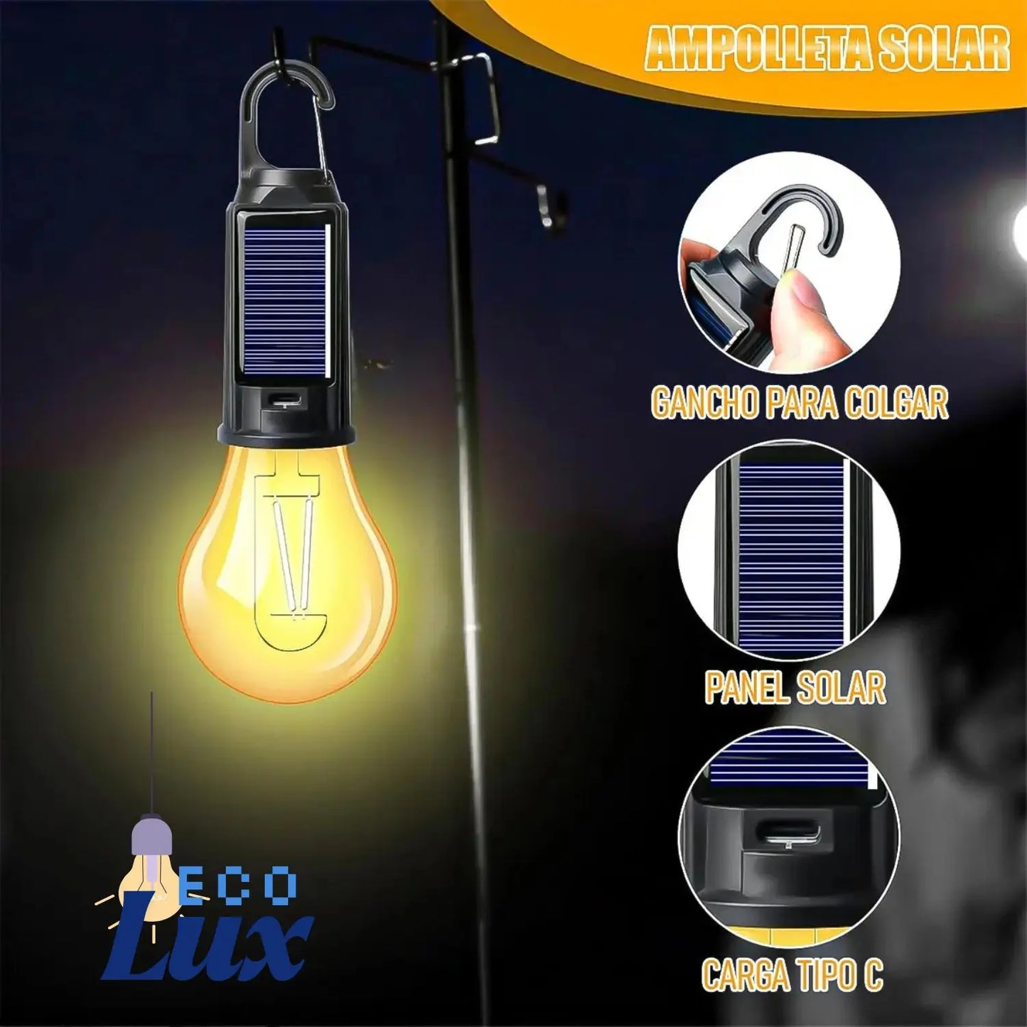EcoLux  Ampolleta Solar Promoción 2X1 💡💡