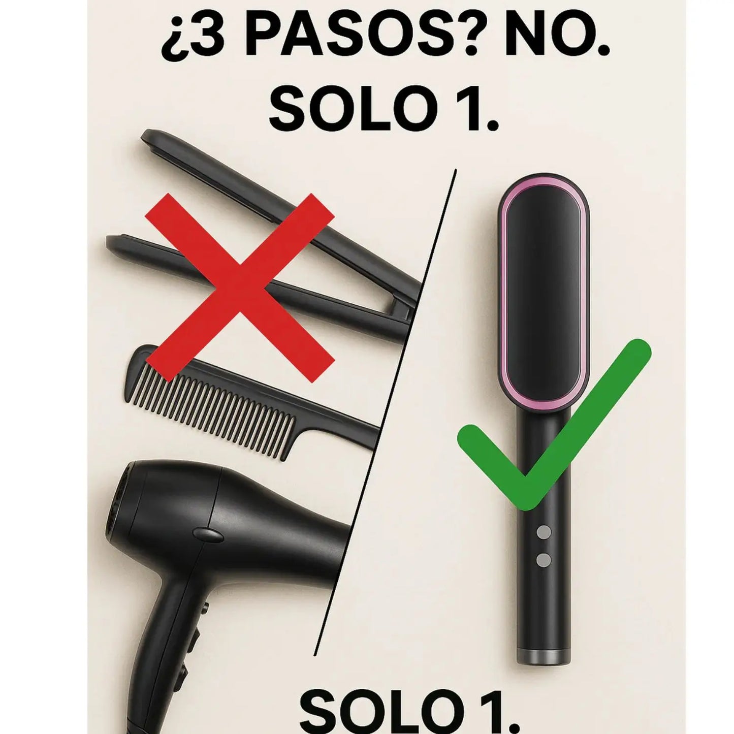 Suaviza – Cabello más liso, suave y manejable- Cepillo Alisador